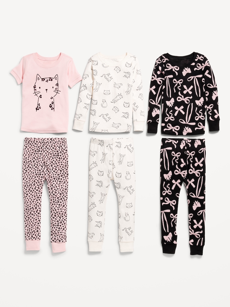 Snug-Fit Printed Pajama 6-Piece for Toddler & Baby