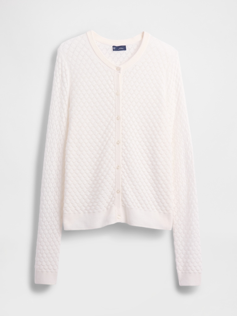 CashSoft Stretch Pointelle Cardigan