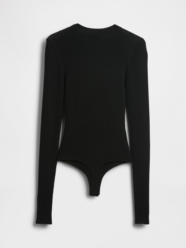 Sheer Rib Sweater Bodysuit