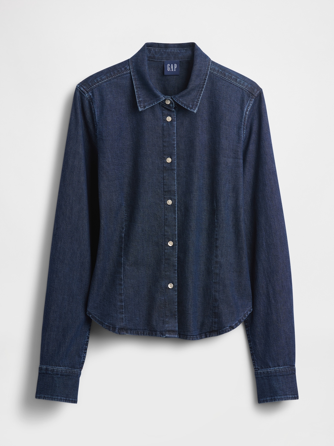 Denim Fitted Crop Shirt