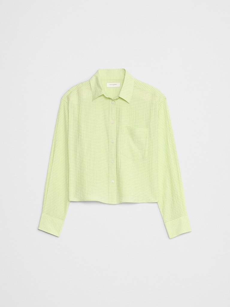 Puckered Cropped Shirt