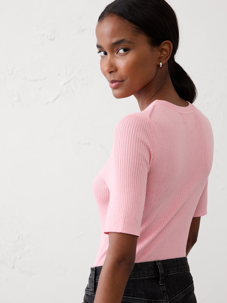 Ribbed Sweater Henley