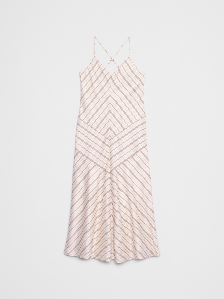 Strappy V-Panel Midi Dress