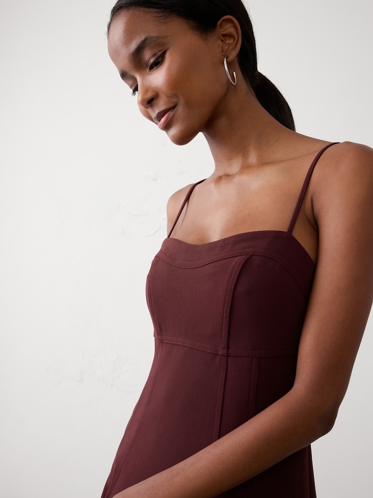 Structured Empire-Waist Mini Dress