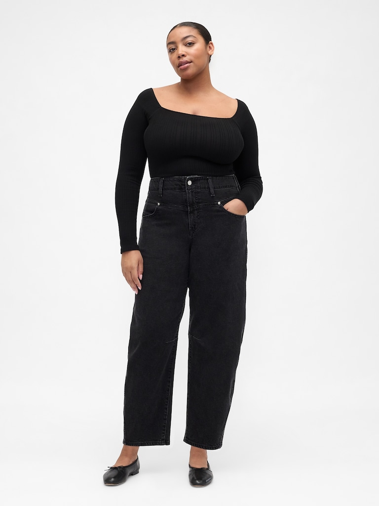 High Rise Barrel Jeans