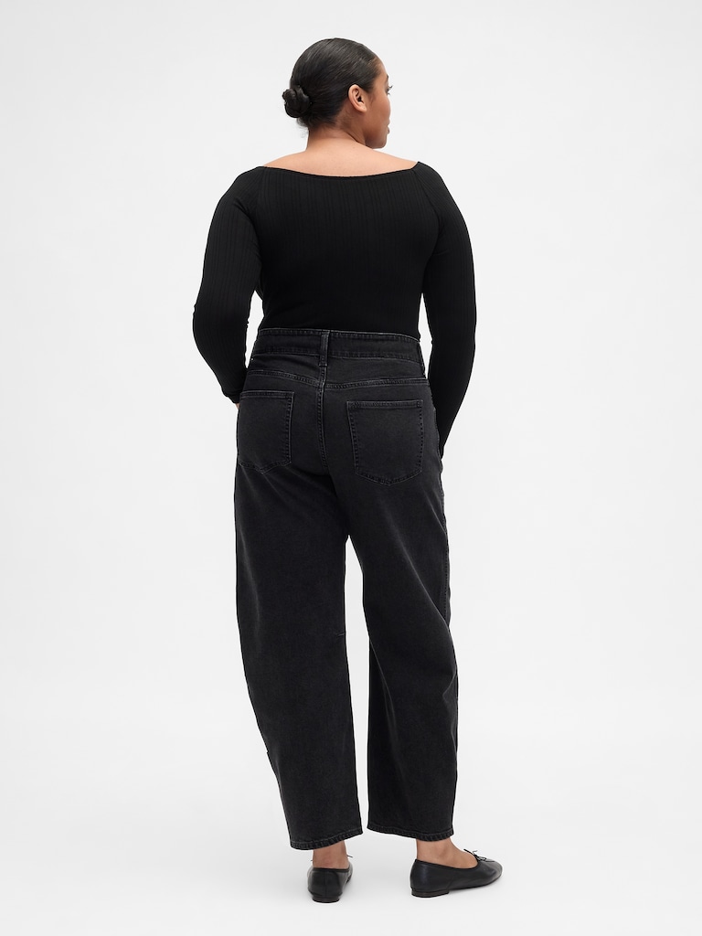 High Rise Barrel Jeans