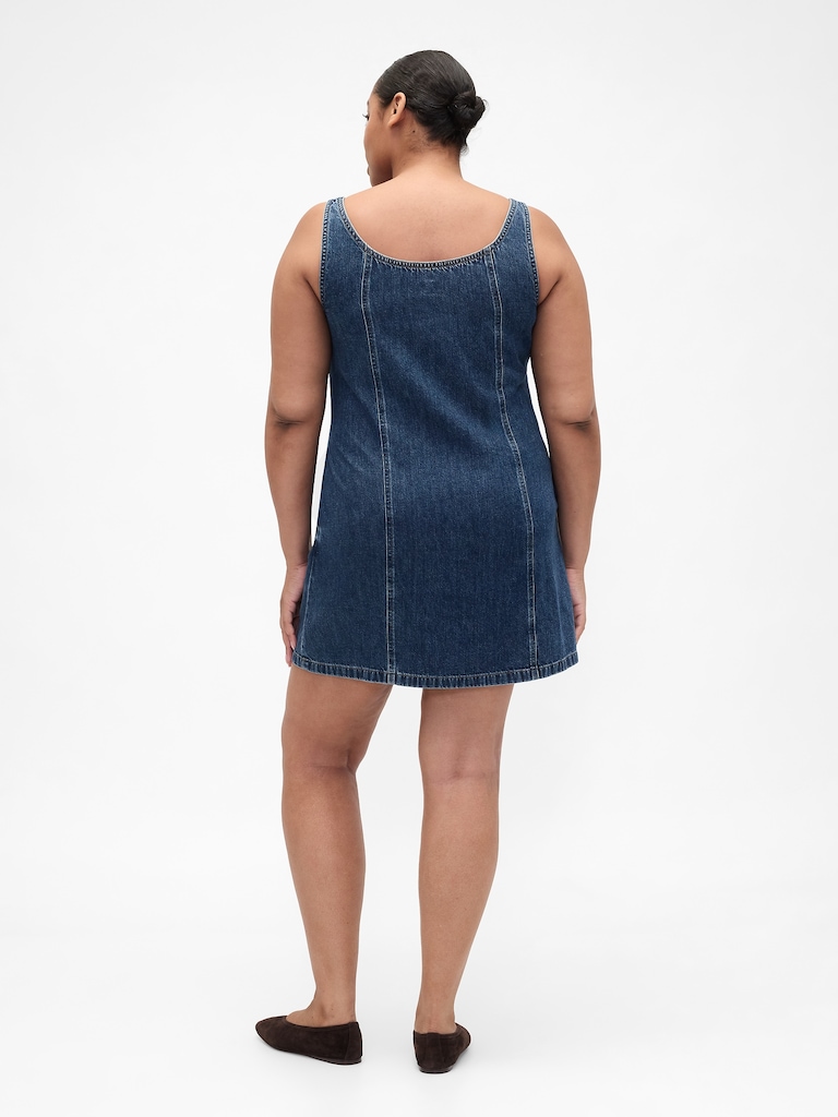 Denim Scoopneck Mini Dress