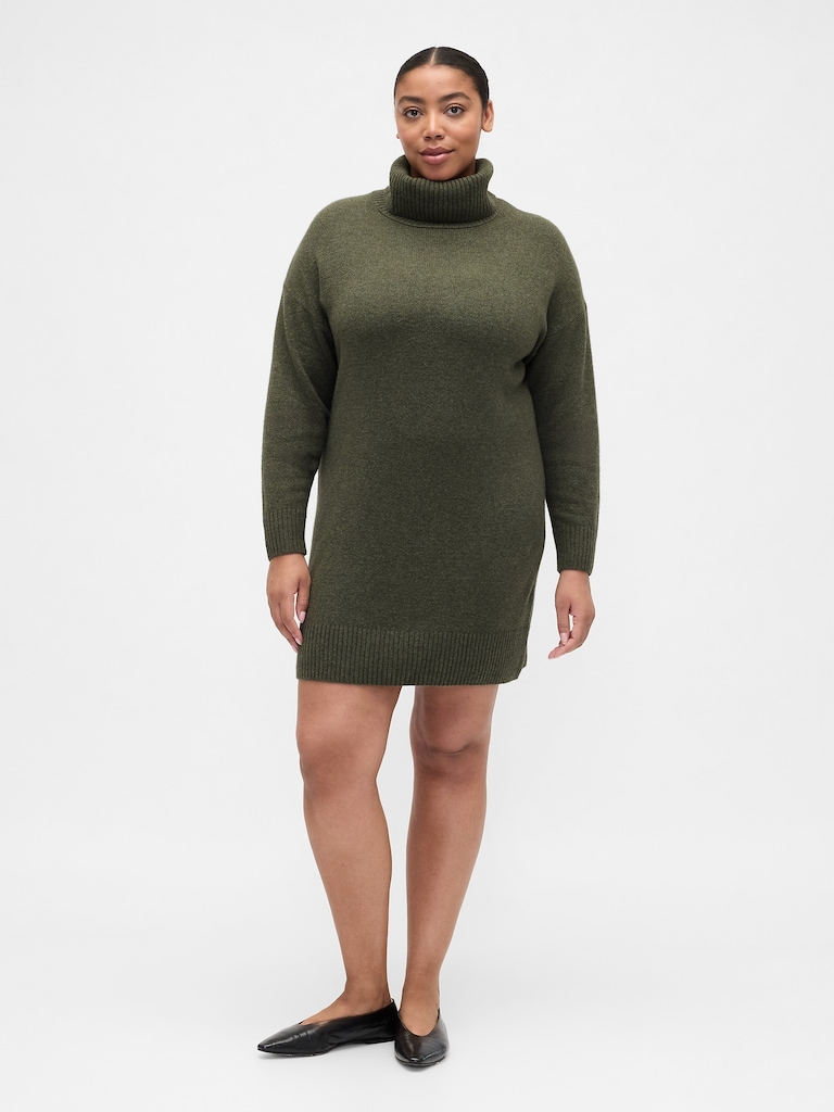 CashSoft Relaxed Turtleneck Sweater Mini Dress