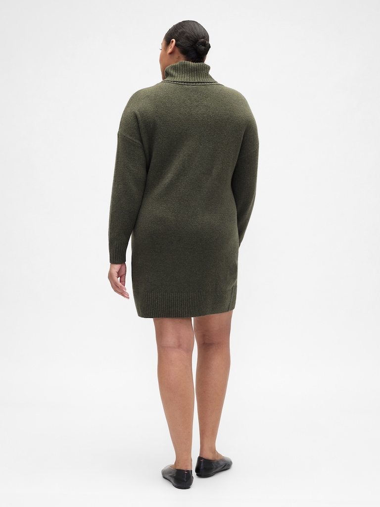 CashSoft Relaxed Turtleneck Sweater Mini Dress