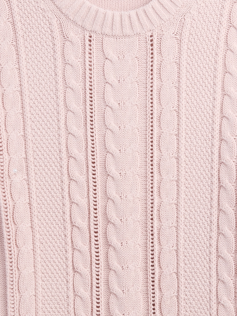 Cable-Knit Crewneck Sweater