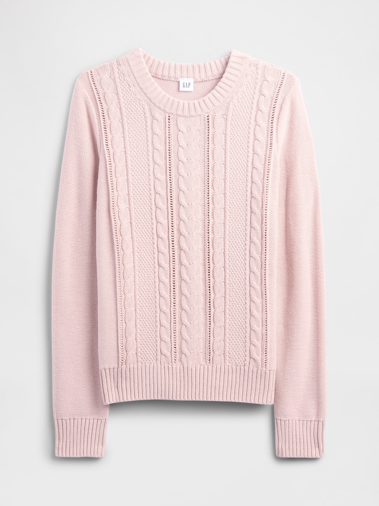 Cable-Knit Crewneck Sweater
