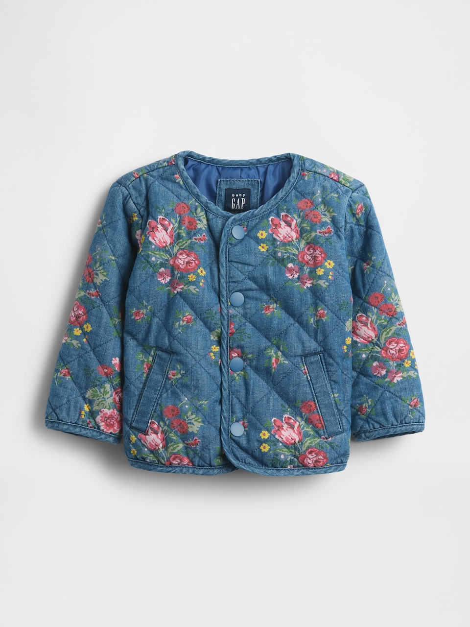 Baby Denim Floral Quilted Jacket