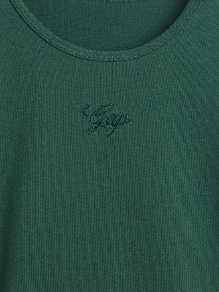 Cotton Jersey Crop Logo T-Shirt