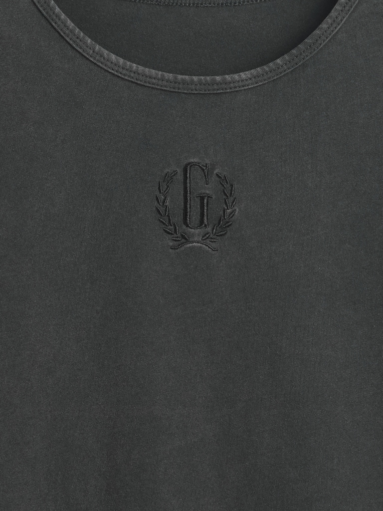 Cotton Jersey Crop Logo T-Shirt