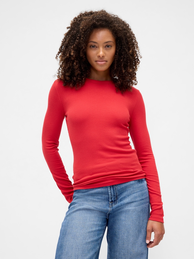 Essential Ribbed Crewneck T-Shirt