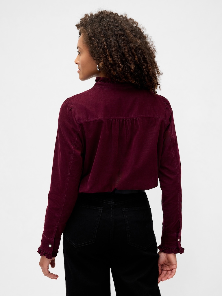 Corduroy Ruffle Shirt