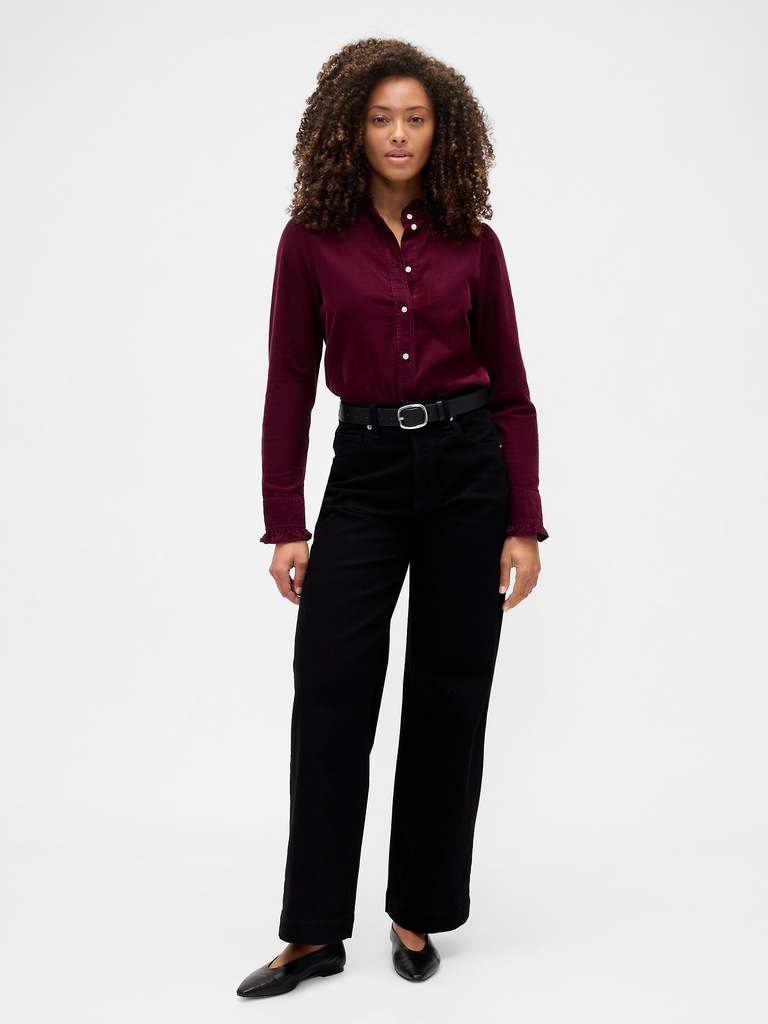 Corduroy Ruffle Shirt