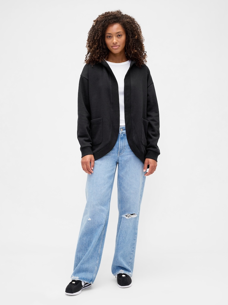 Oversized Open-Front Hoodie