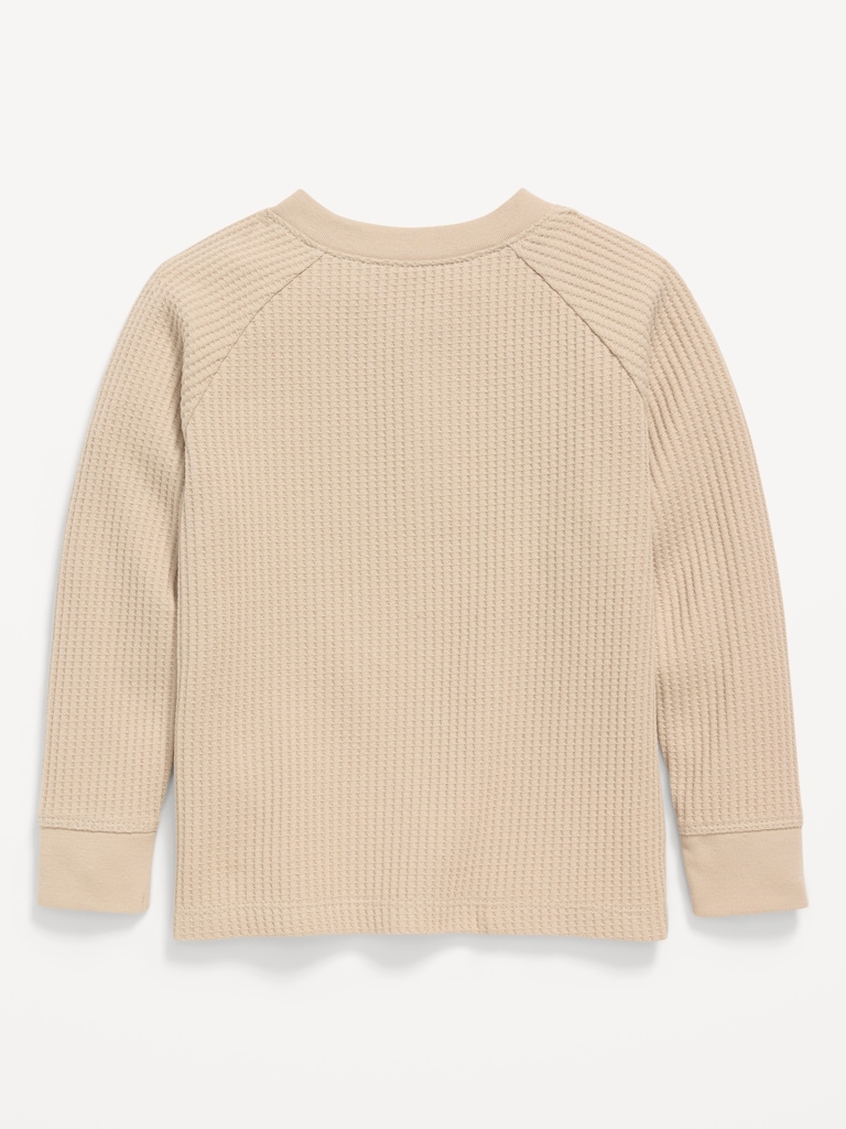 Long-Sleeve Henley Waffle-Knit Pocket T-Shirt for Toddler Boys
