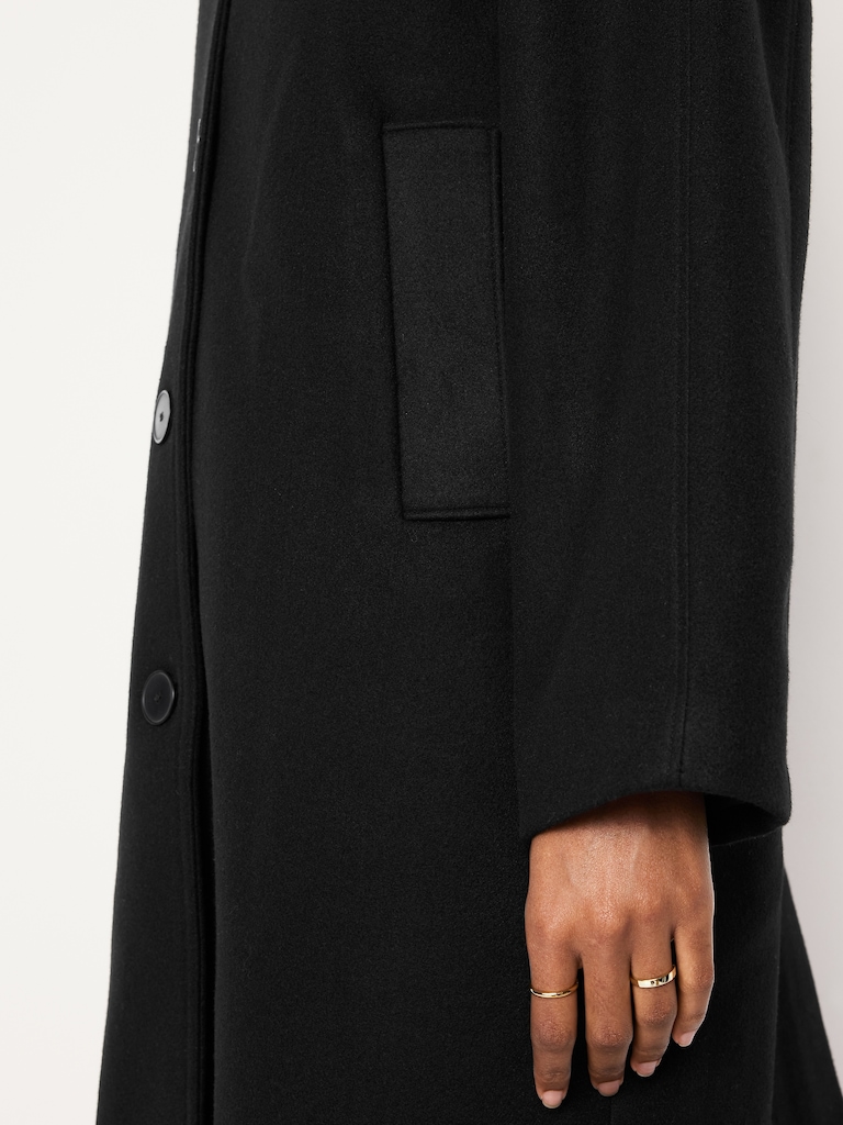 Relaxed Button-Front Mac Coat