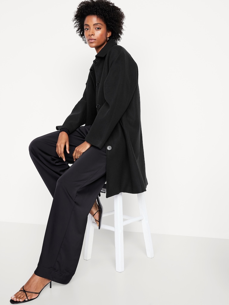 Relaxed Button-Front Mac Coat