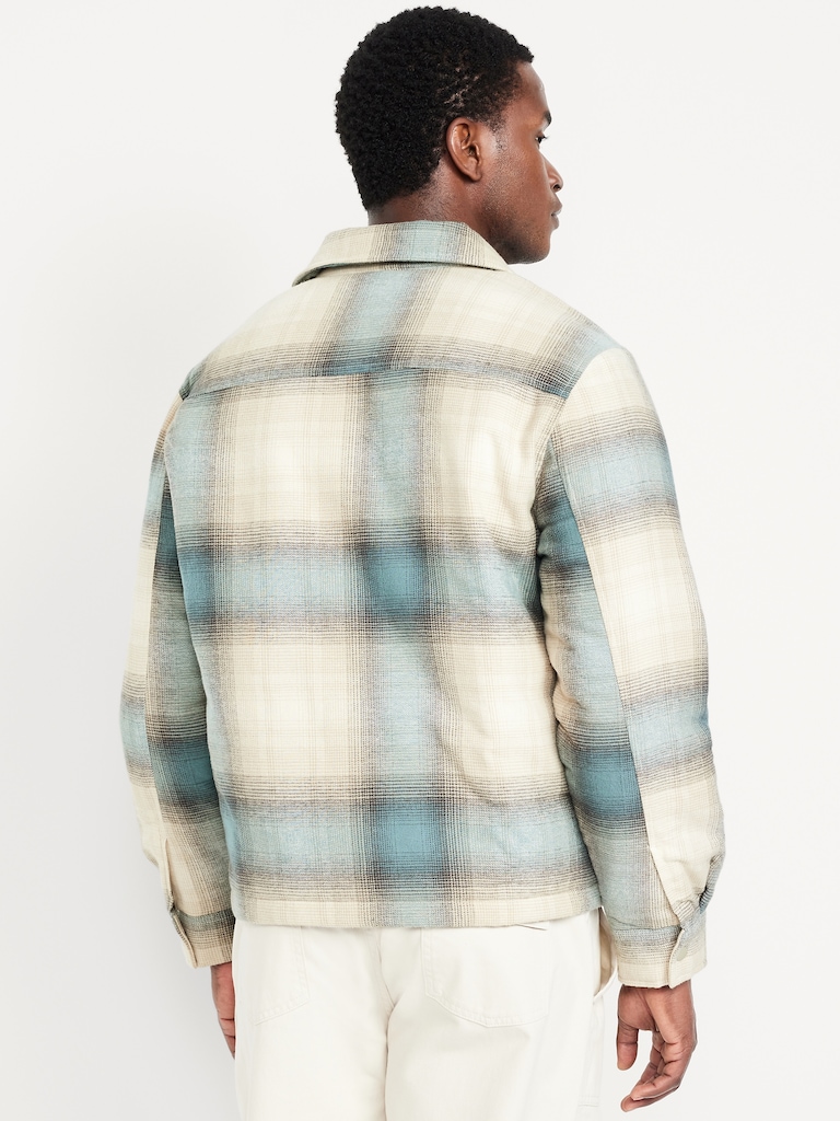 Insulated Cropped Flannel Shacket