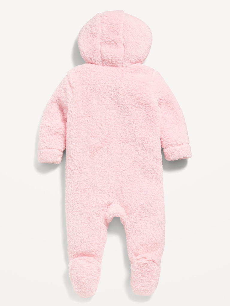Hooded Critter Footed Sherpa One-Piece for Baby