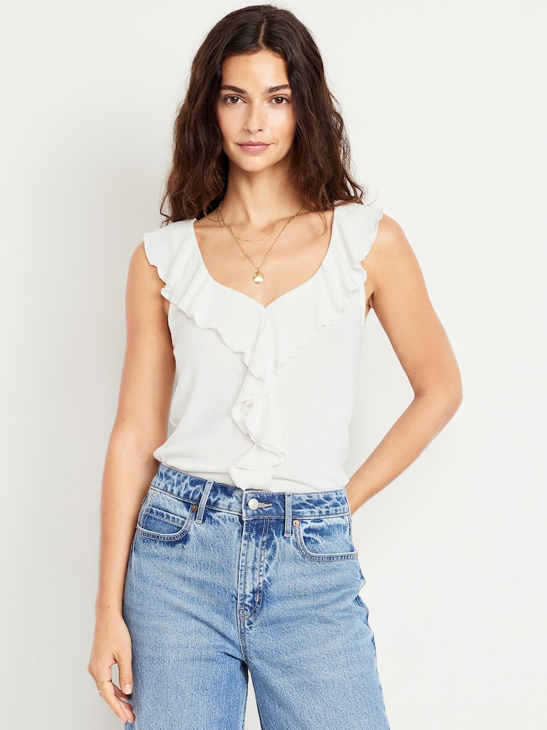 Sleeveless Ruffle Top