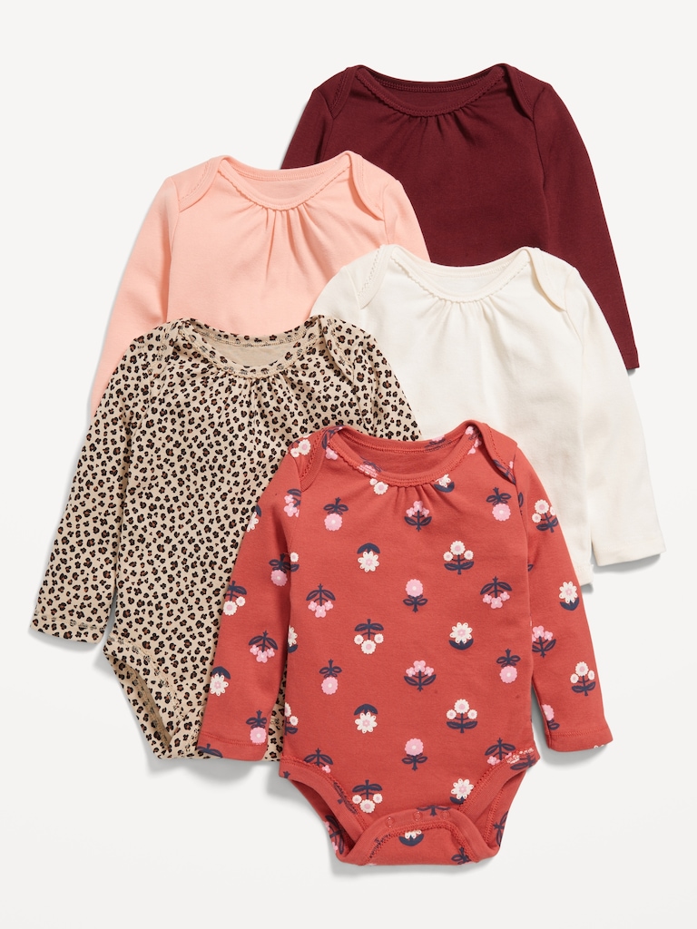 Long-Sleeve Bodysuit 5-Pack for Baby