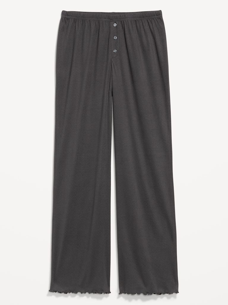 High-Waisted Cozy Rib Pajama Pants