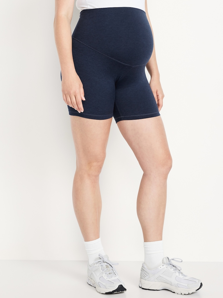 Maternity Full-Panel CloudComfy Biker Shorts -- 6-inch inseam