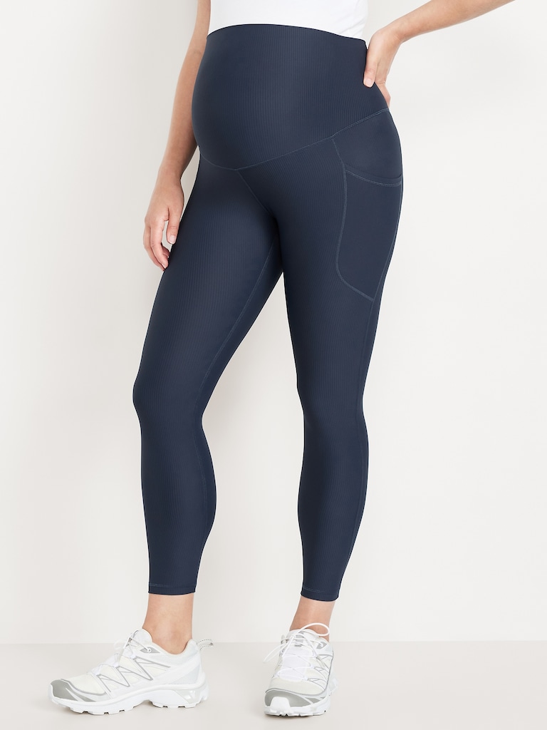 Maternity Full Panel PowerSoft 7/8 Rib Leggings