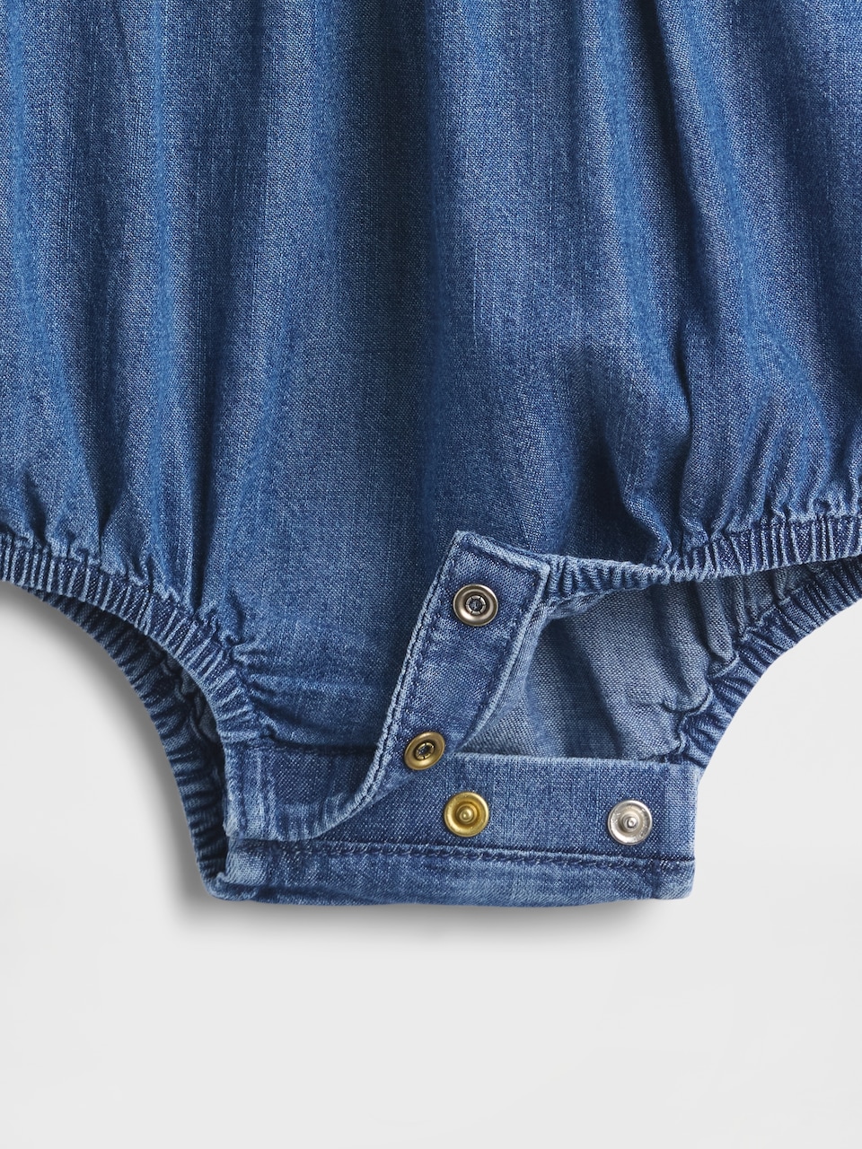 Baby Denim Ruffle Collar Bubble Bodysuit
