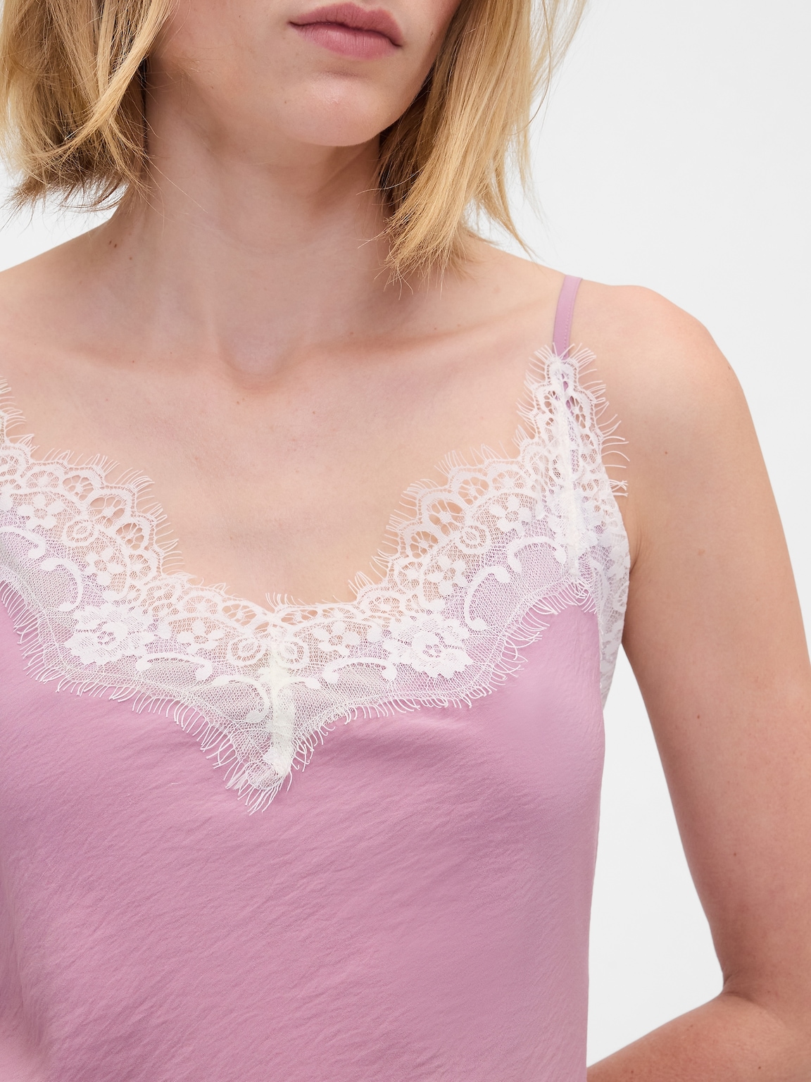 Lace-Trim Maxi Slip Dress