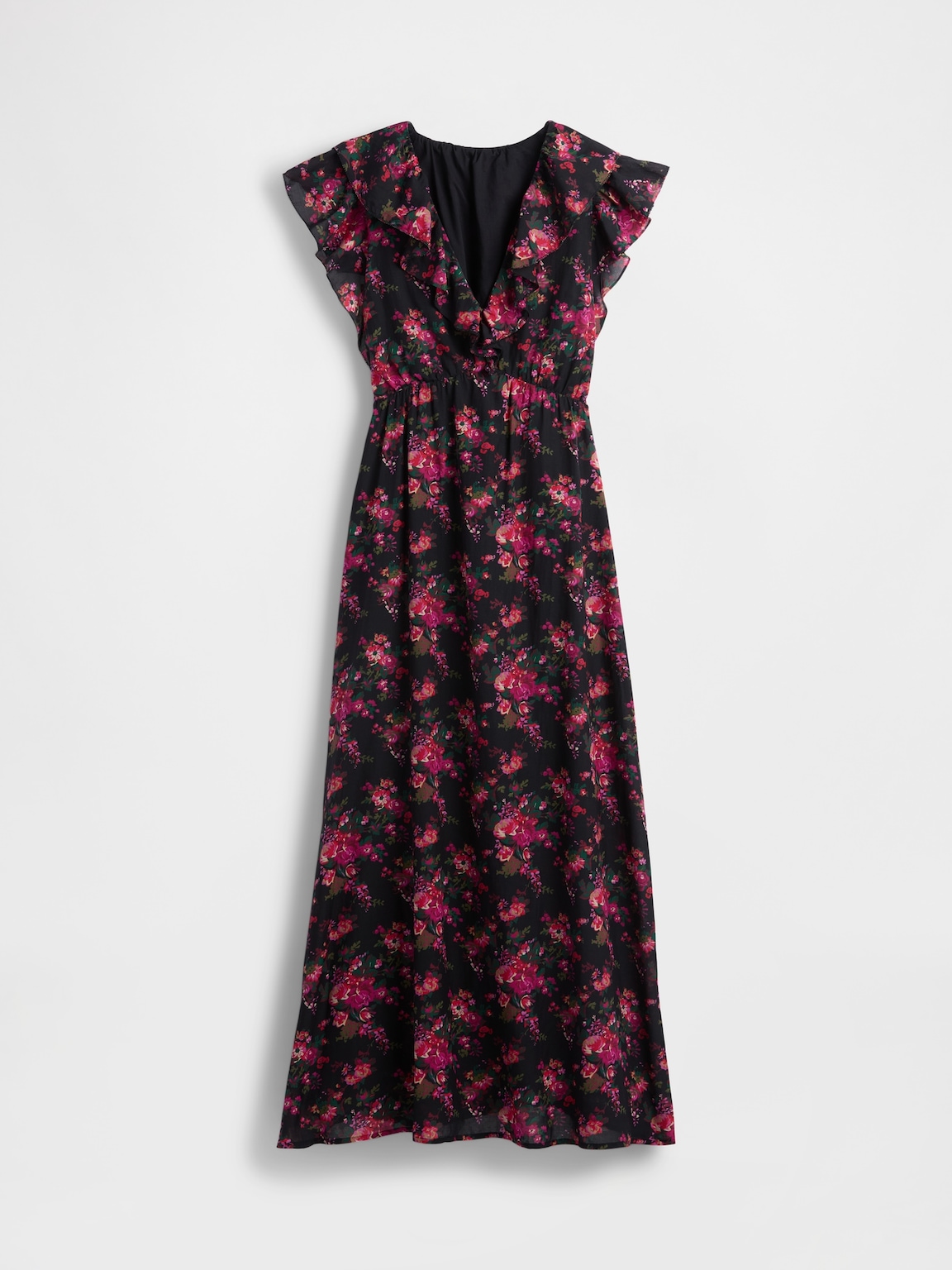 Ruffle V-Neck Maxi Dress