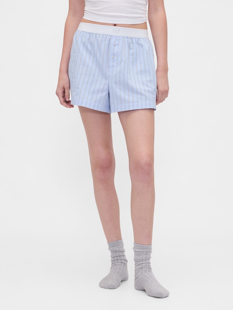 Poplin Logo PJ Boxer Shorts