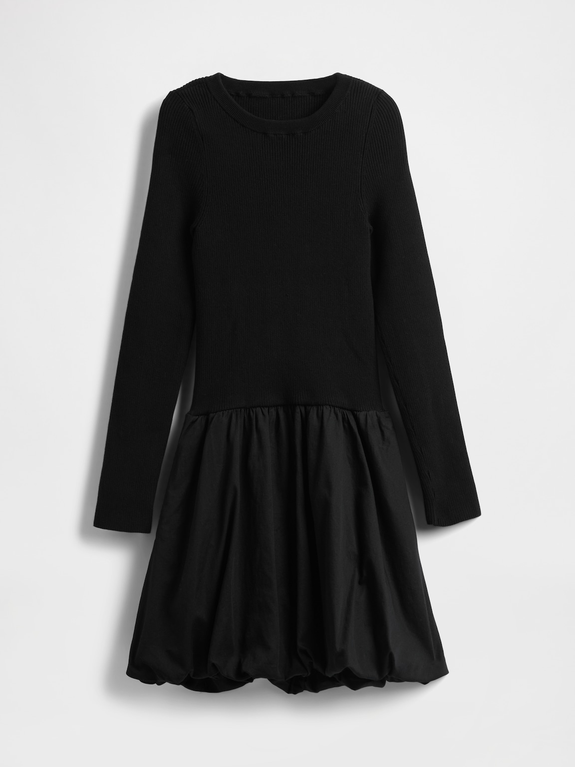 Mixed Media Bubble Mini Dress