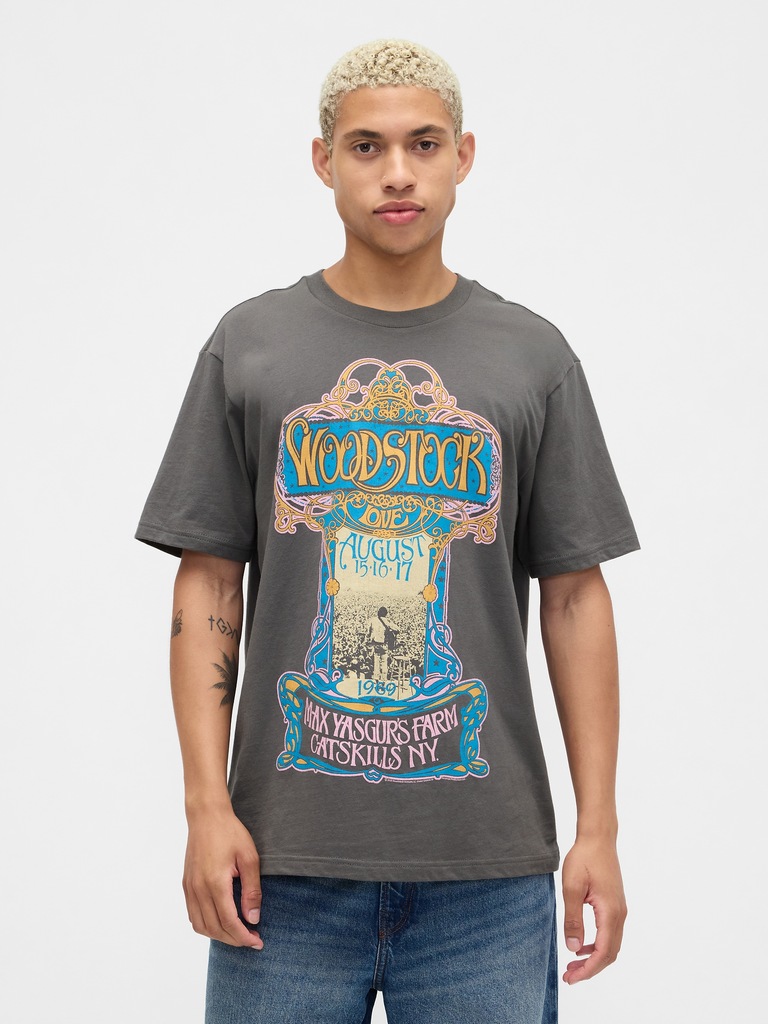 Relaxed Woodstock Graphic T-Shirt