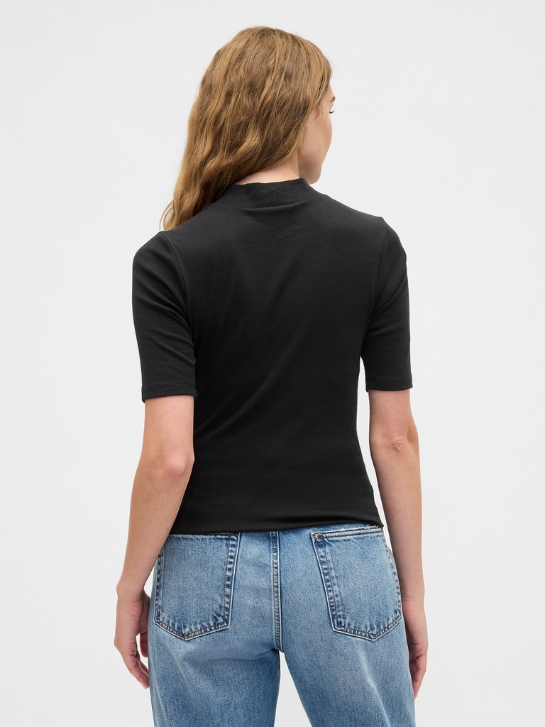 Modern Ribbed Mockneck T-Shirt
