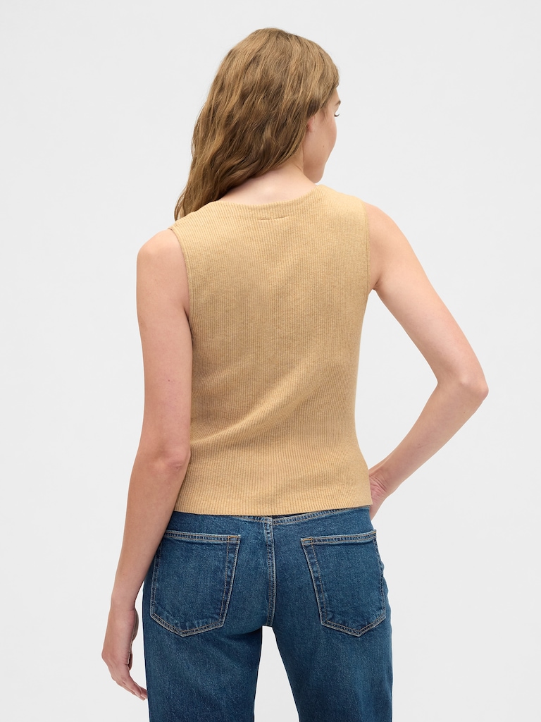 Ribbed V-Neck Sweater Vest