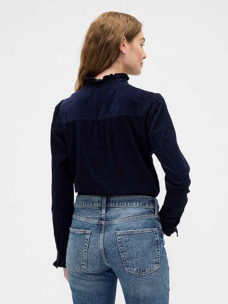 Corduroy Ruffle Shirt