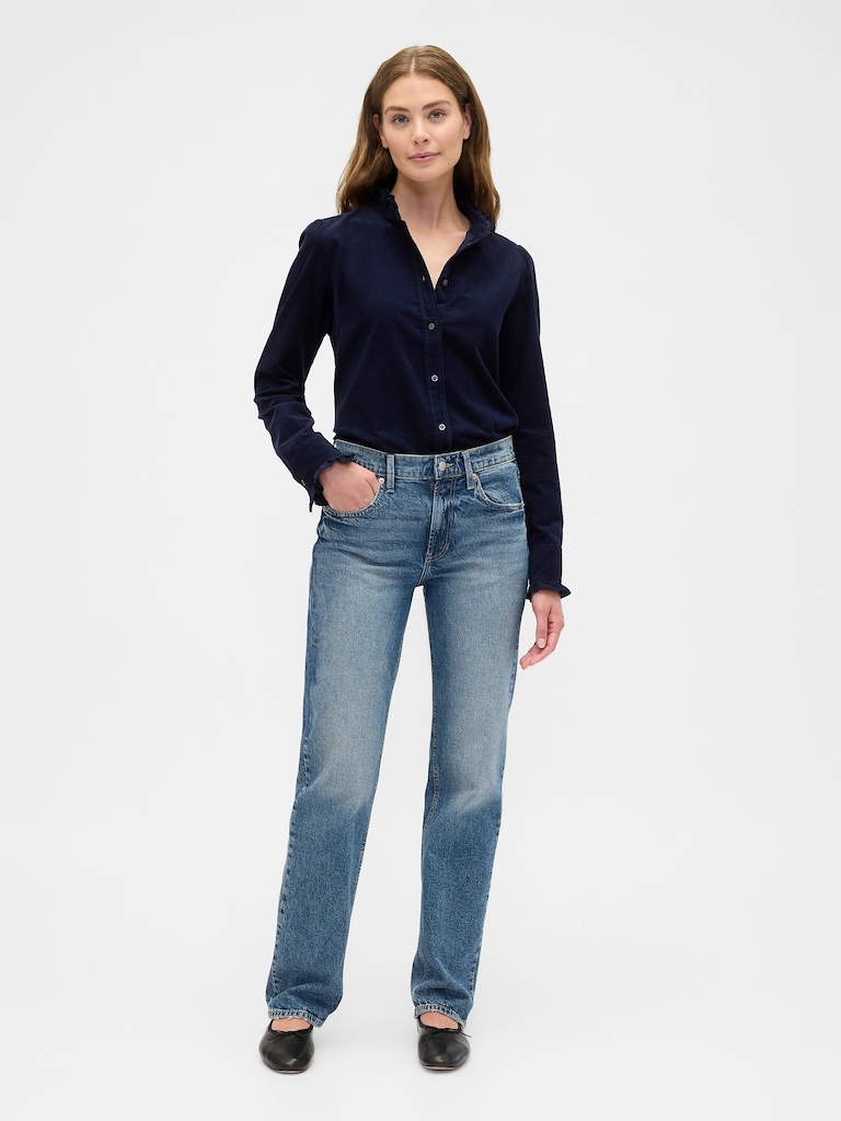 Corduroy Ruffle Shirt