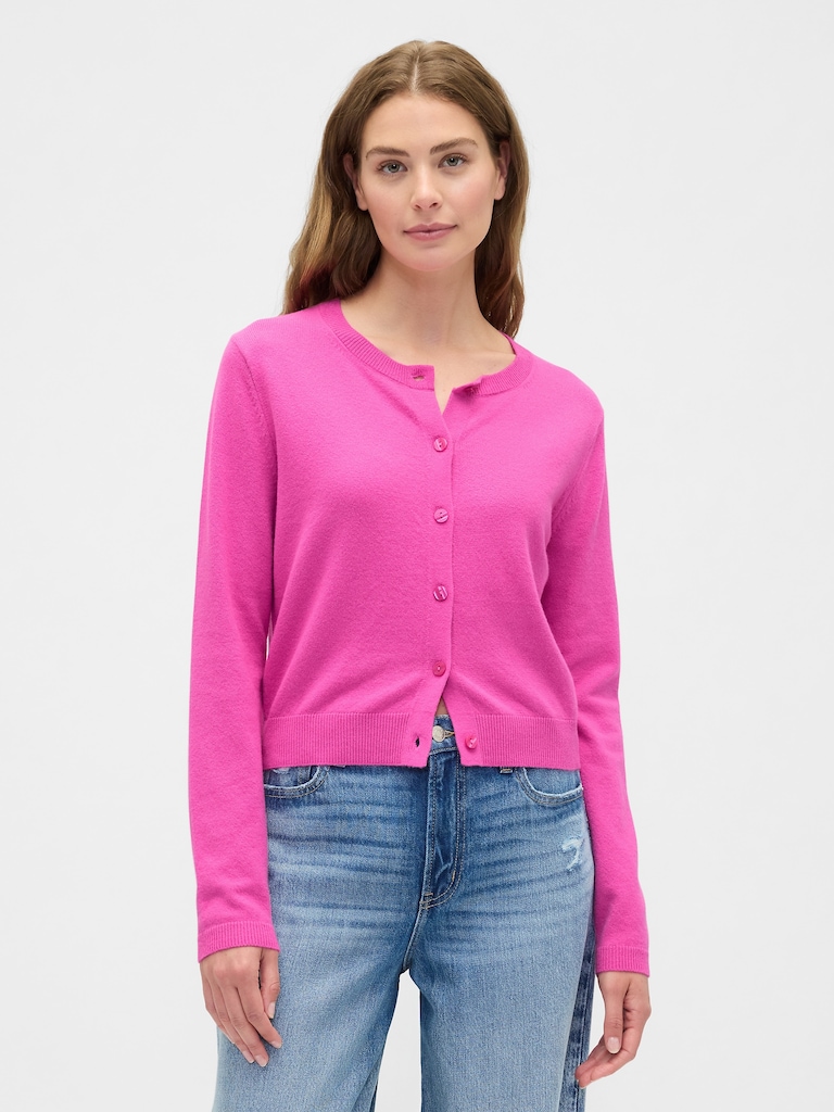 Cashsoft Crewneck Cardigan