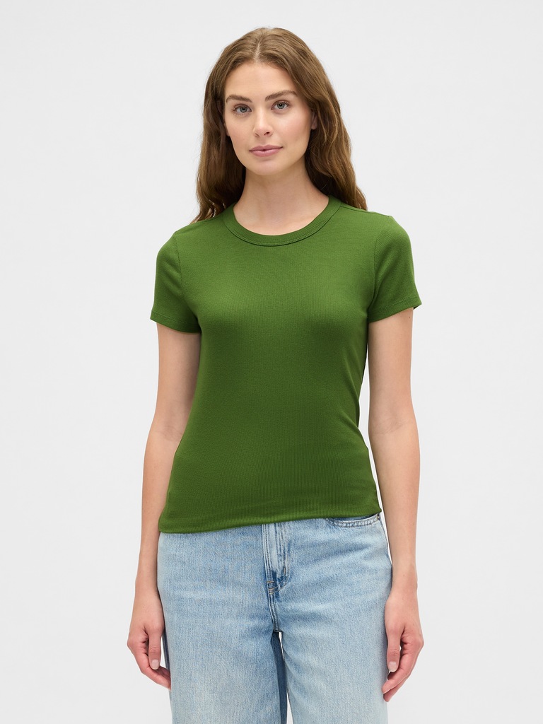 Ribbed Crewneck T-Shirt