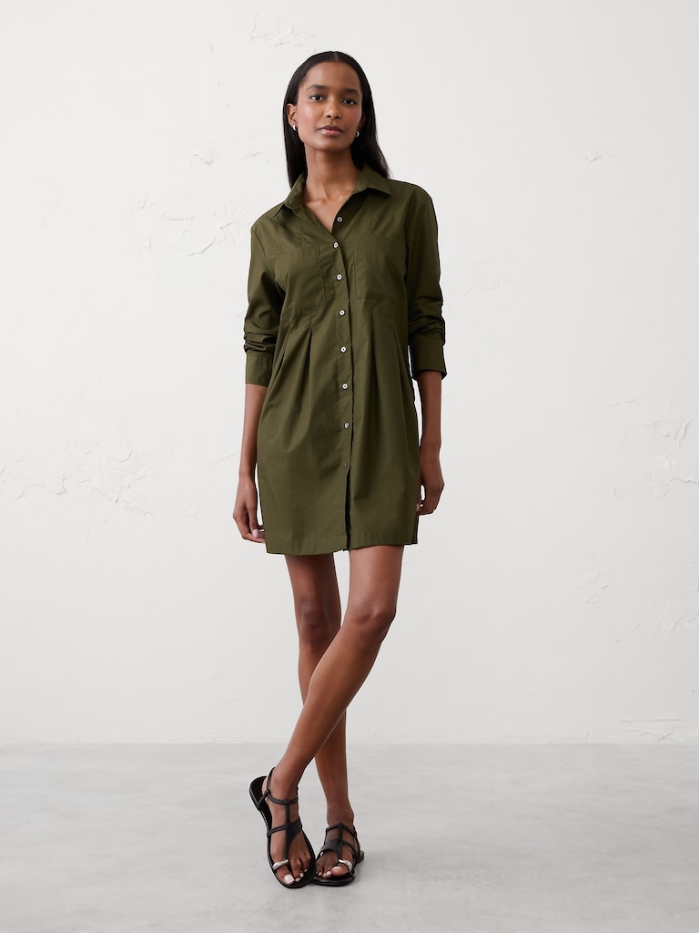 Pocketed Mini Shirtdress