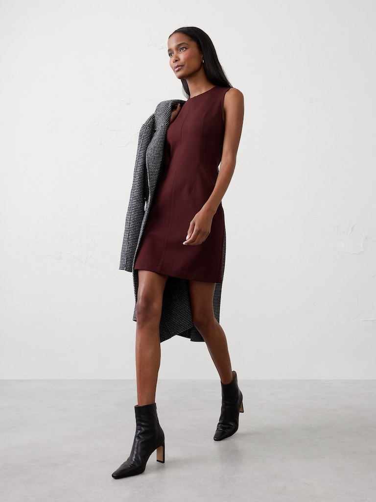 Seamed Sheath Mini Dress