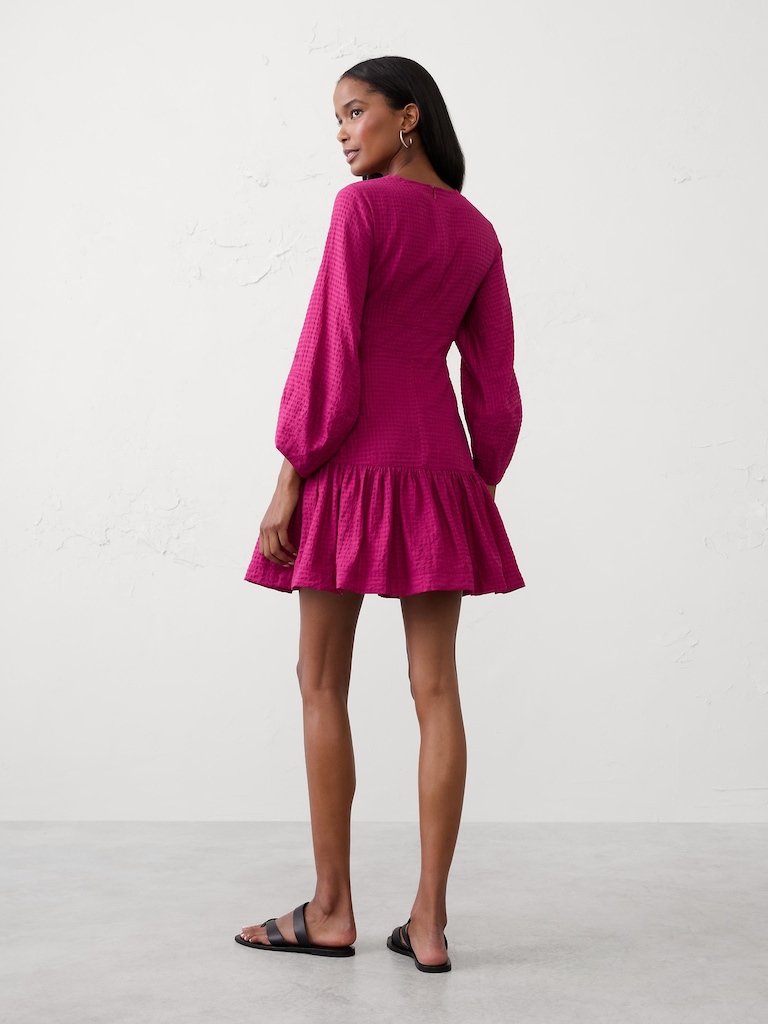 Textured Twist Mini Dress