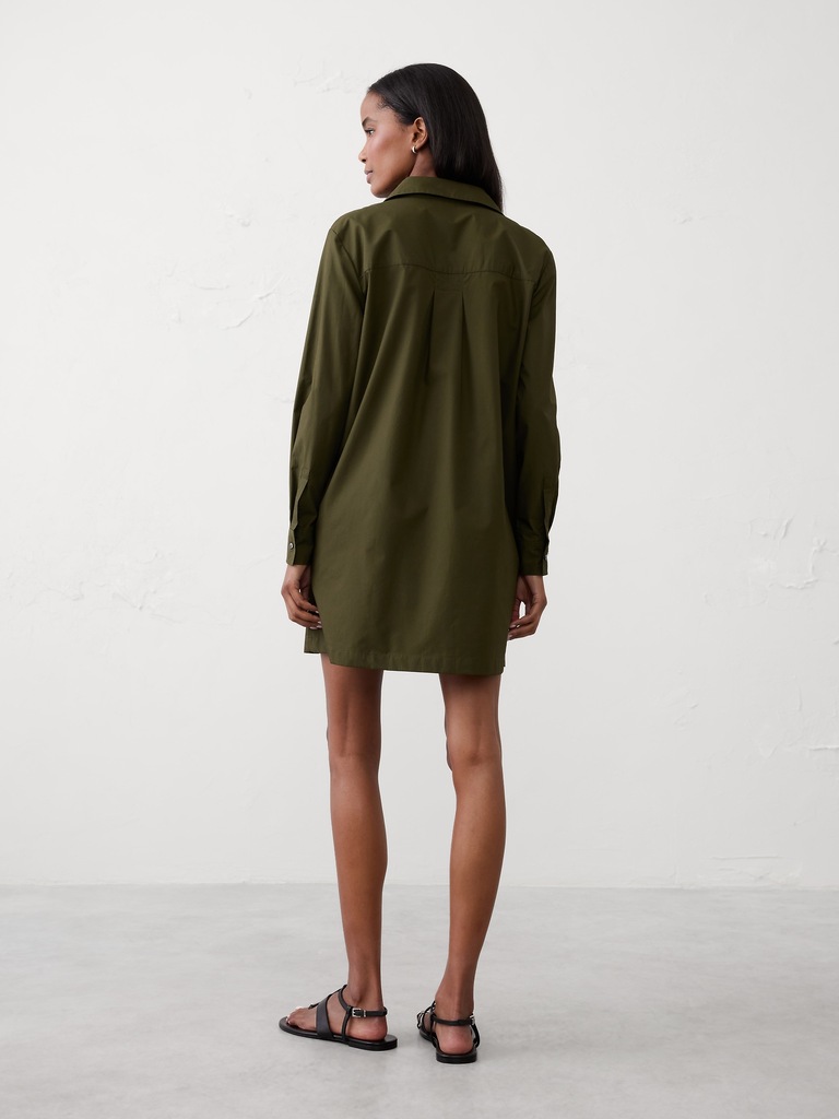 Pocketed Mini Shirtdress