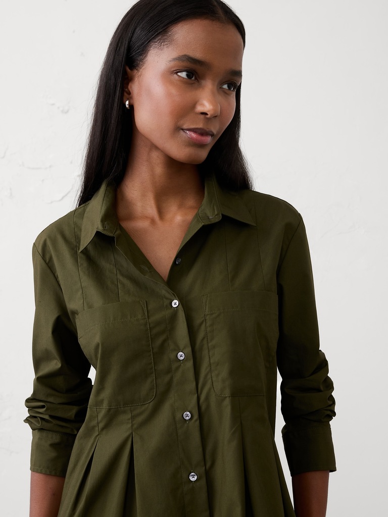 Pocketed Mini Shirtdress