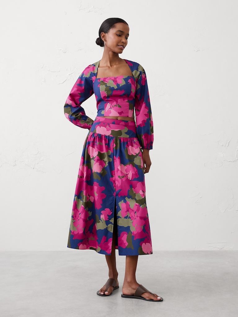 Poplin Square-Neck Top